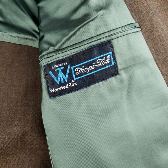 Vintage Worsted Tex Snellingburg Brown Sports Coat Mens Slim Medium 40s 50s 60s - Picture 8 of 9